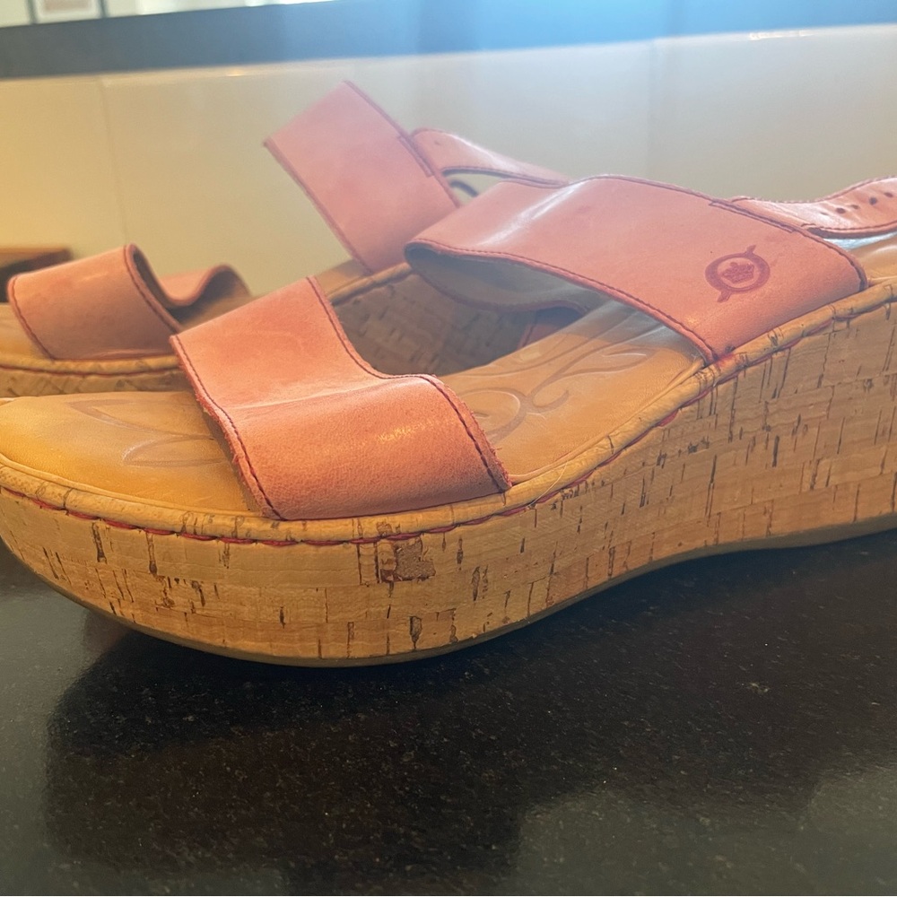 Born Pink Cork Wedge Sandals